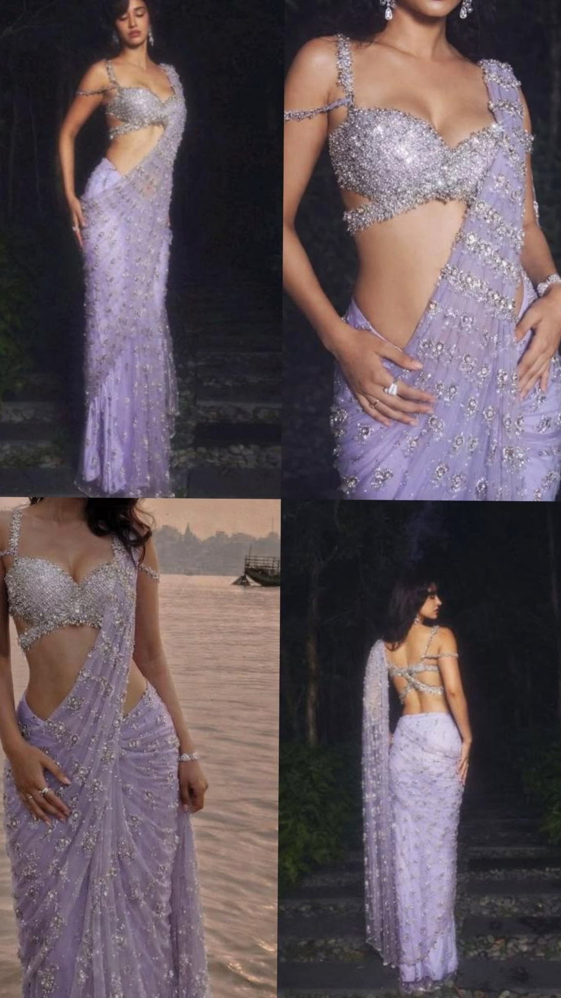 Lavender Stardust Saree